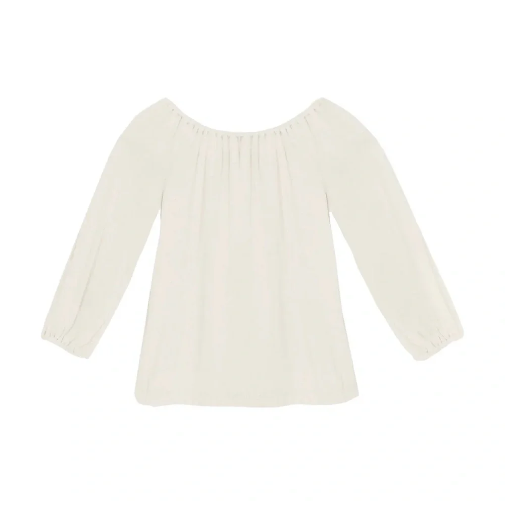 KicKee Pants Natural Long Sleeve Peasant Top